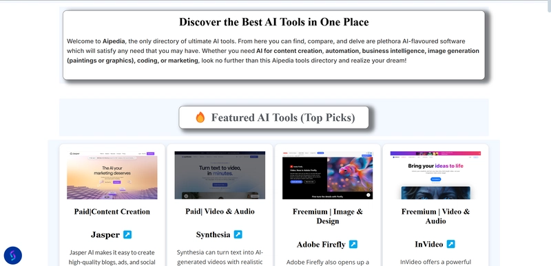 Aipedia: The Ultimate AI Tools Directory for Developers & Innovators