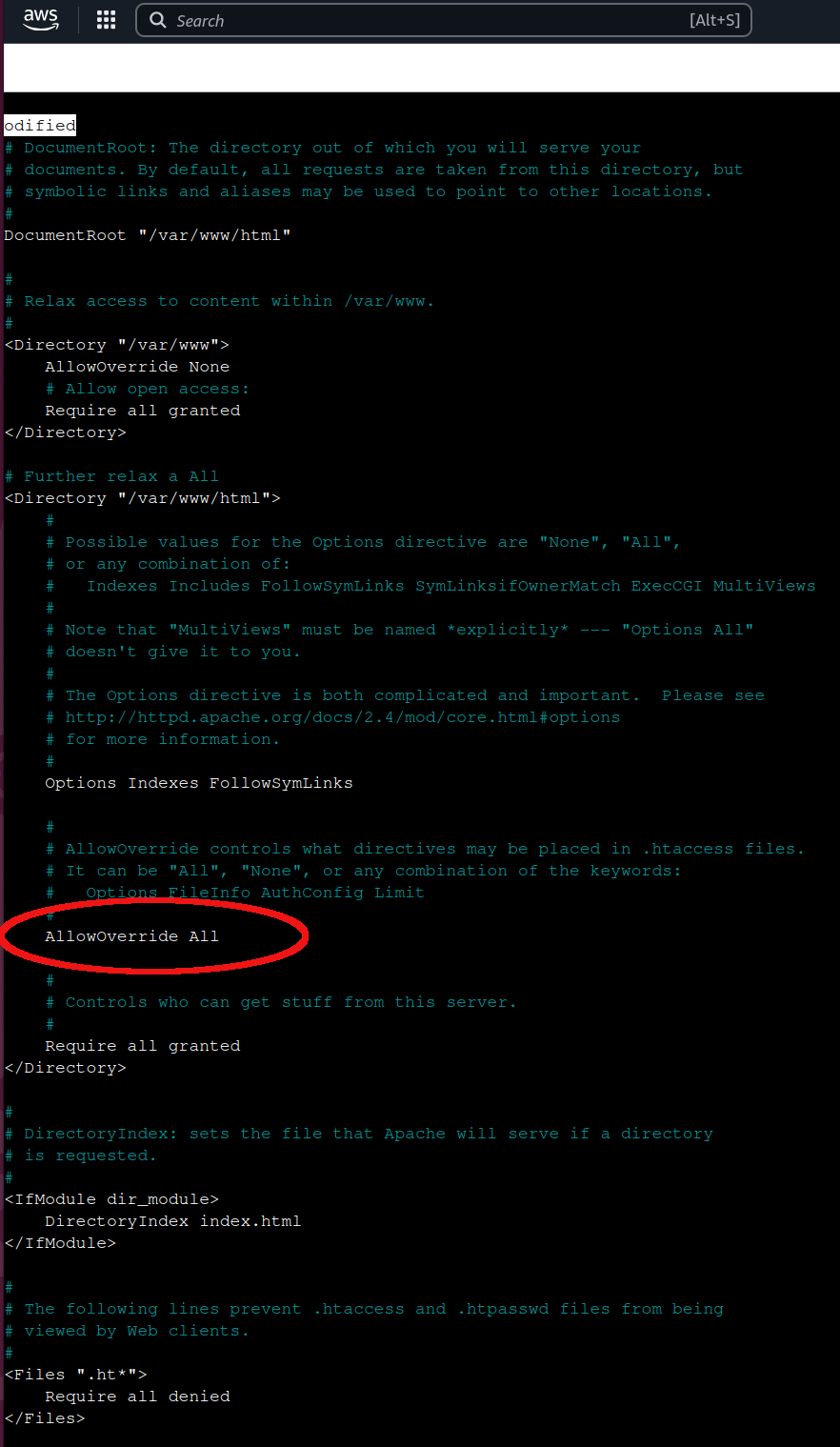 Screenshot of terminal to make the changes in the files mentioned above