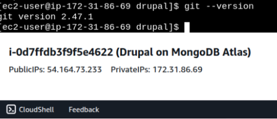 Installing git in terminal screen