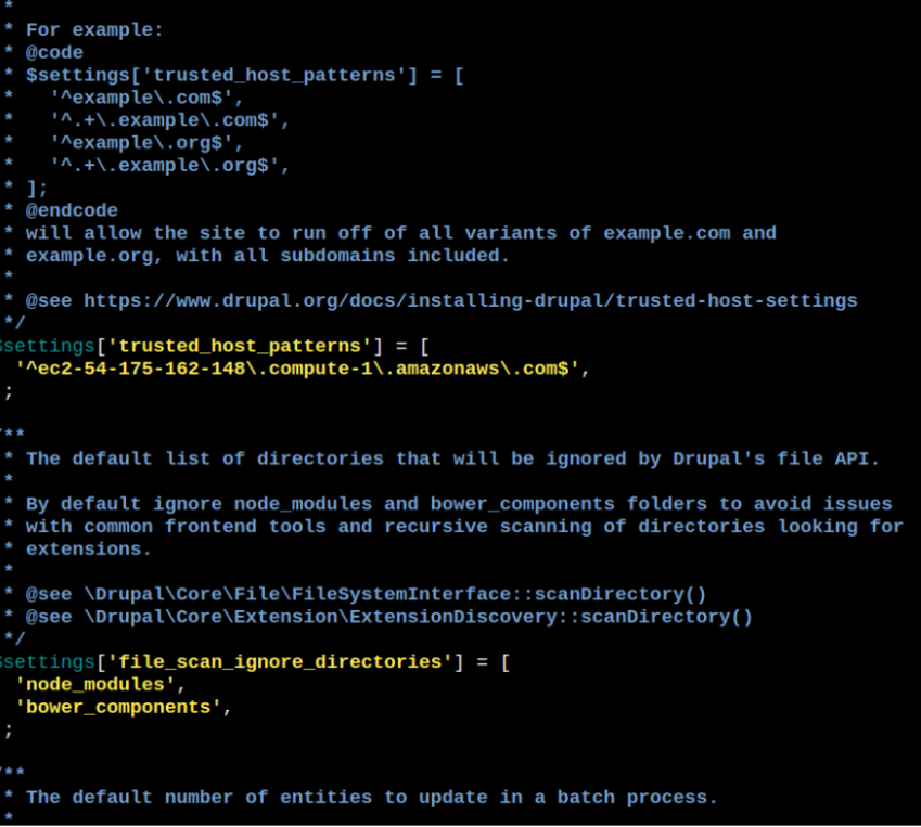 Terminal UI representing the adding of the code mentioned above