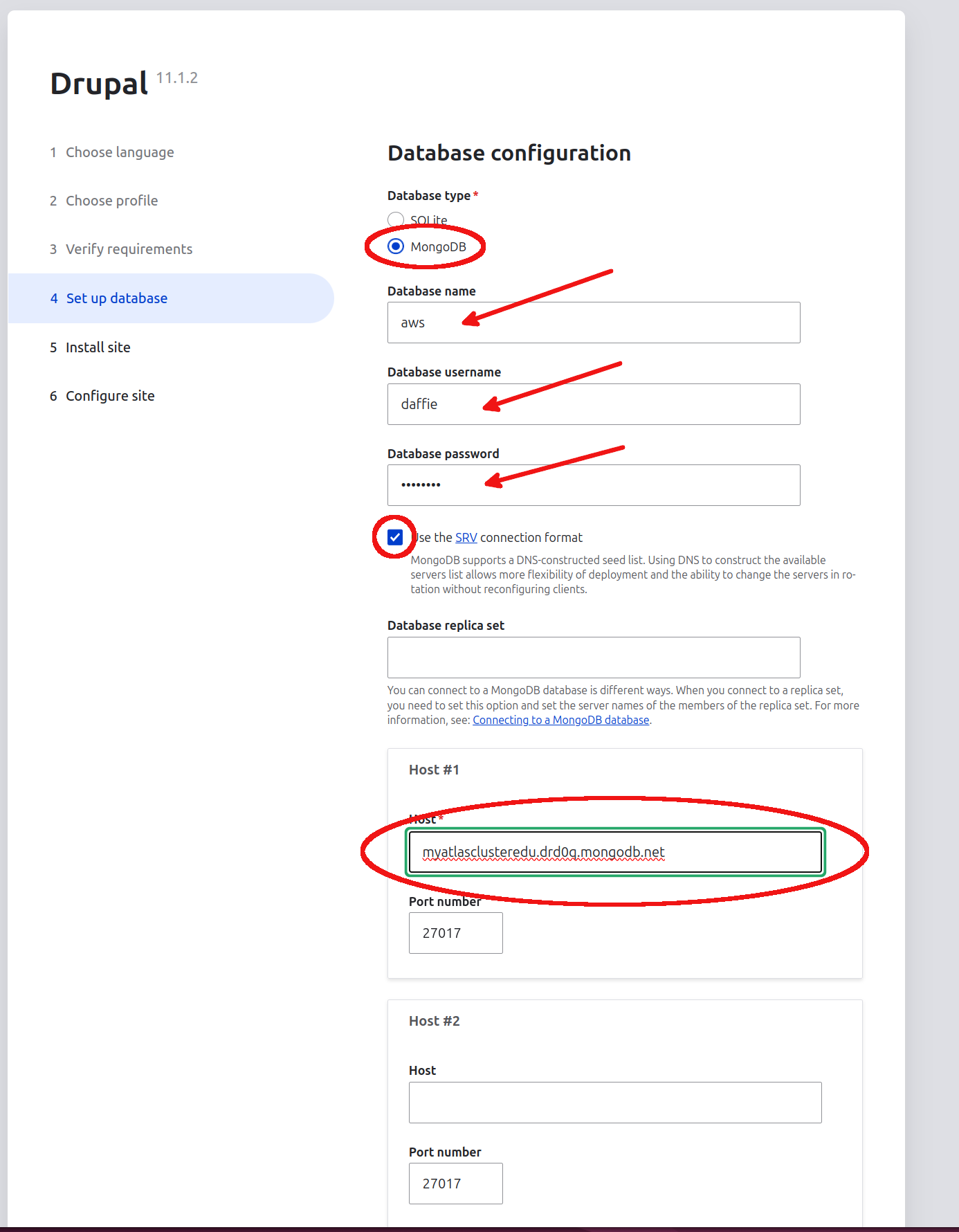 Screenshot representing the Drupal screen