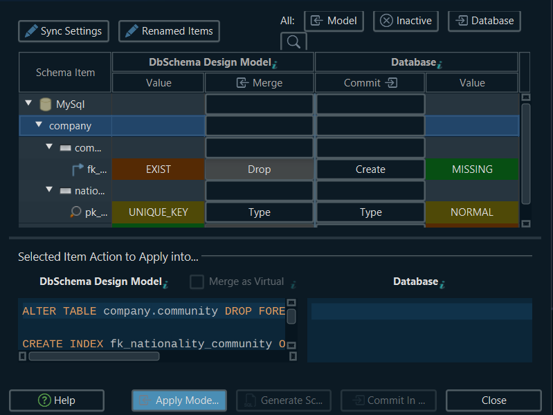 Synchronization Dialog