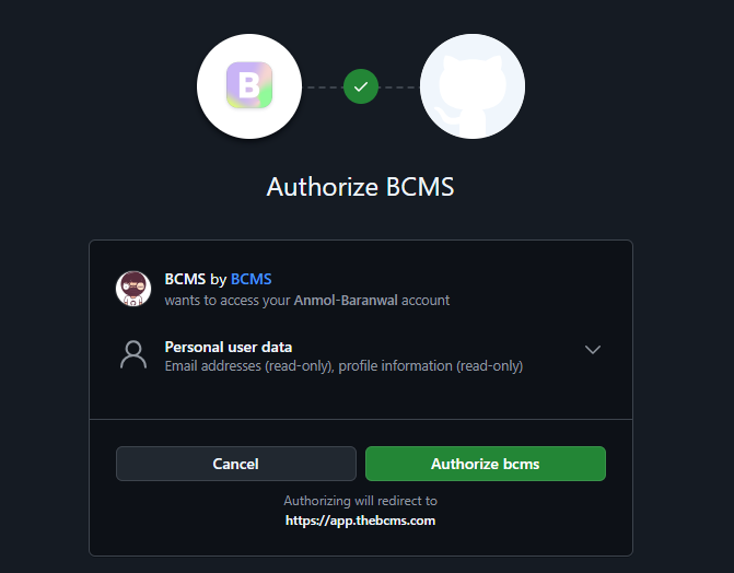 authorize bcms github