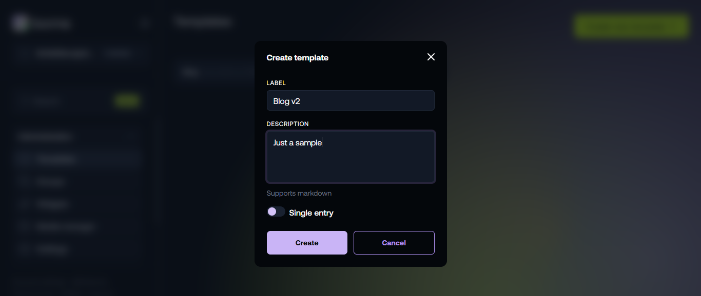 create template from scratch