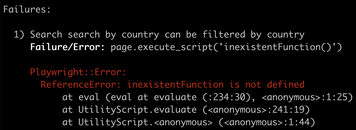 page.execute_script('inexistentFunction()') causes Playwright::Error