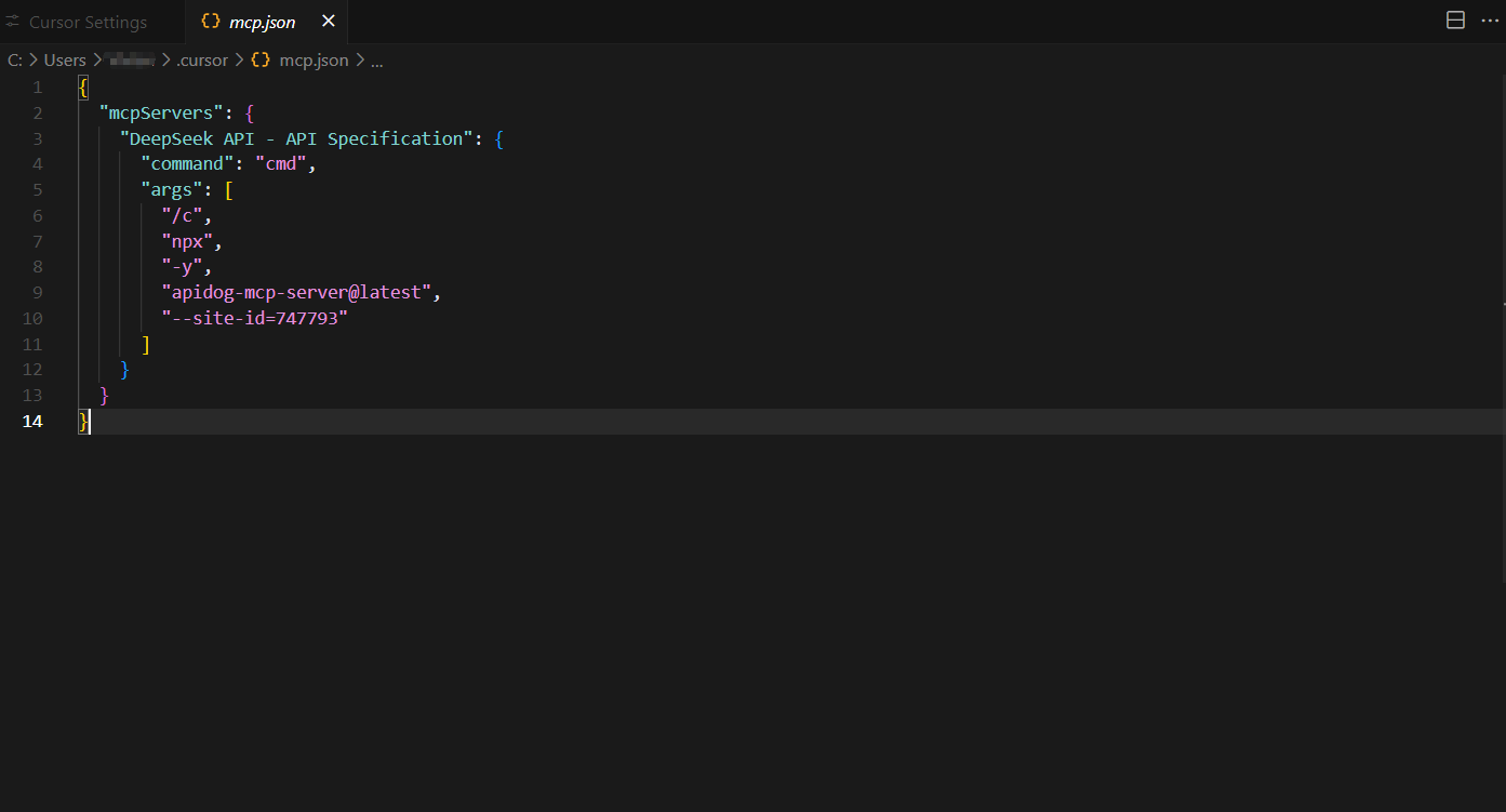 configuring MCP server within Cursor