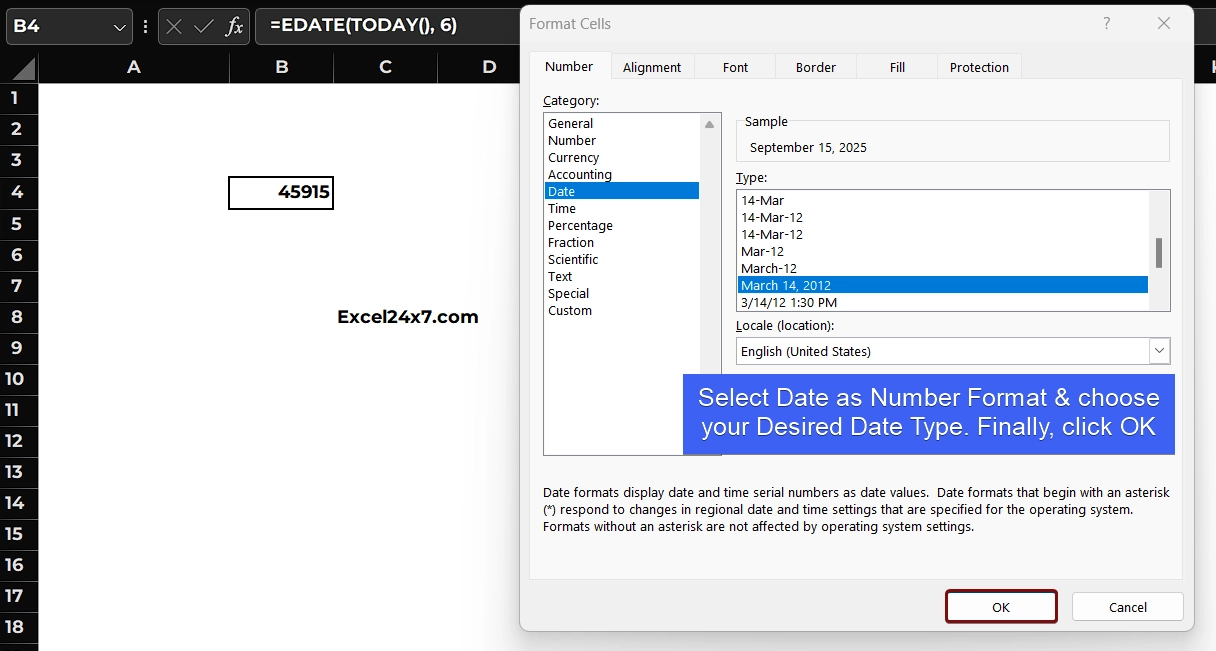 Switch the Number Format to Date