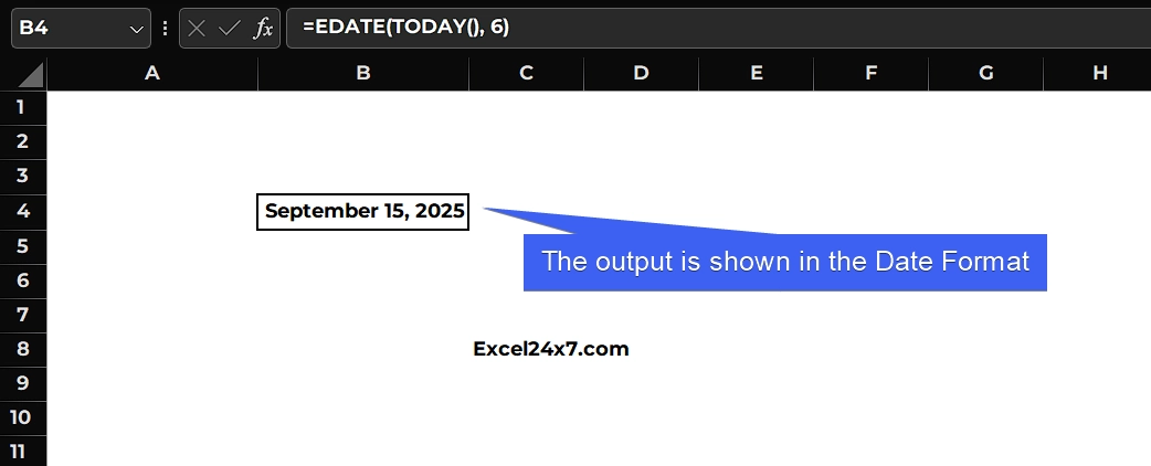 Output is shown in the Date Format