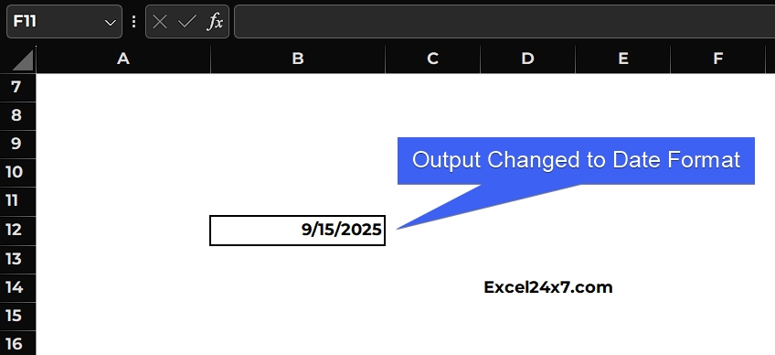 Output changed to Date Format