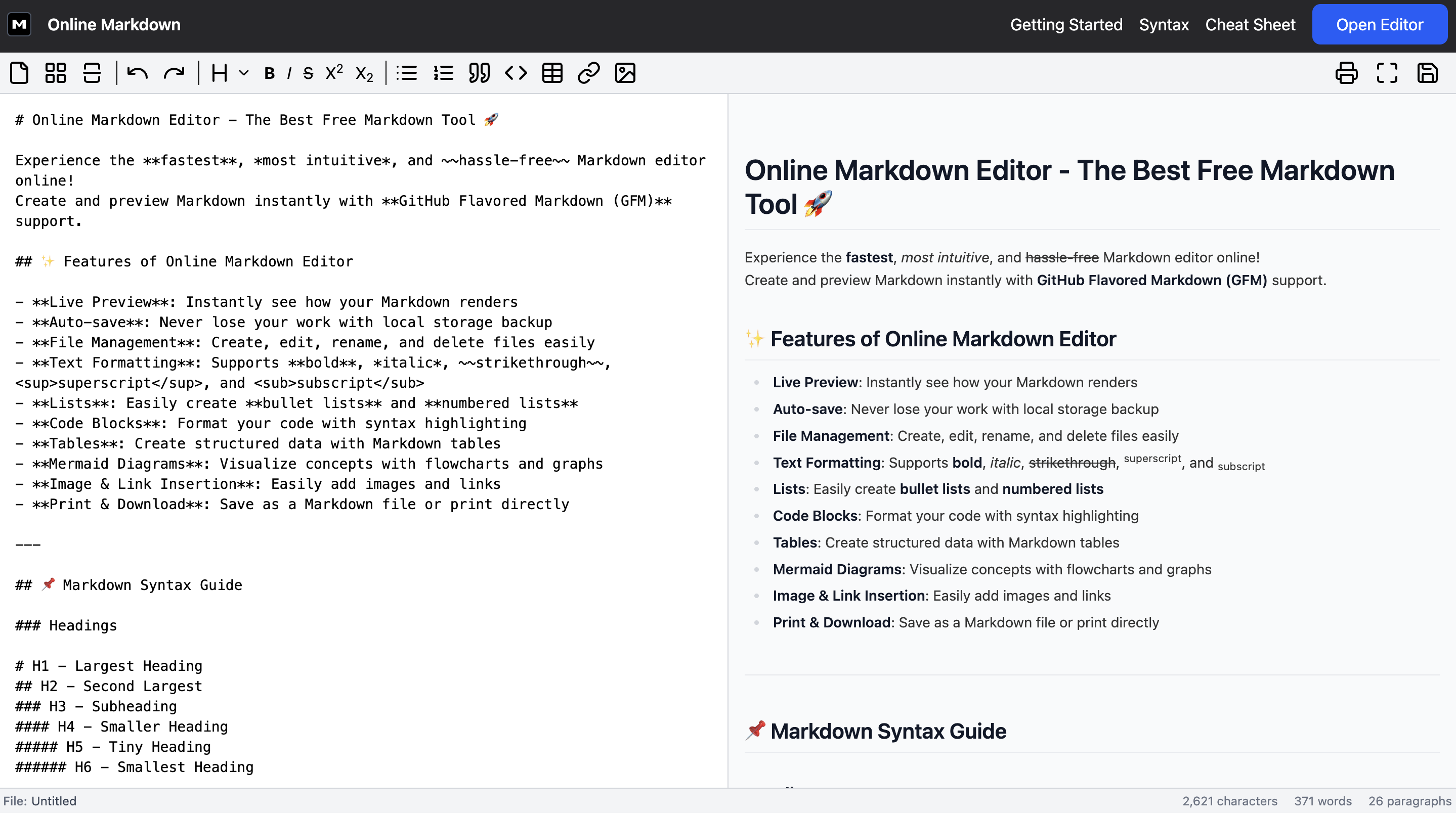 online markdown editor