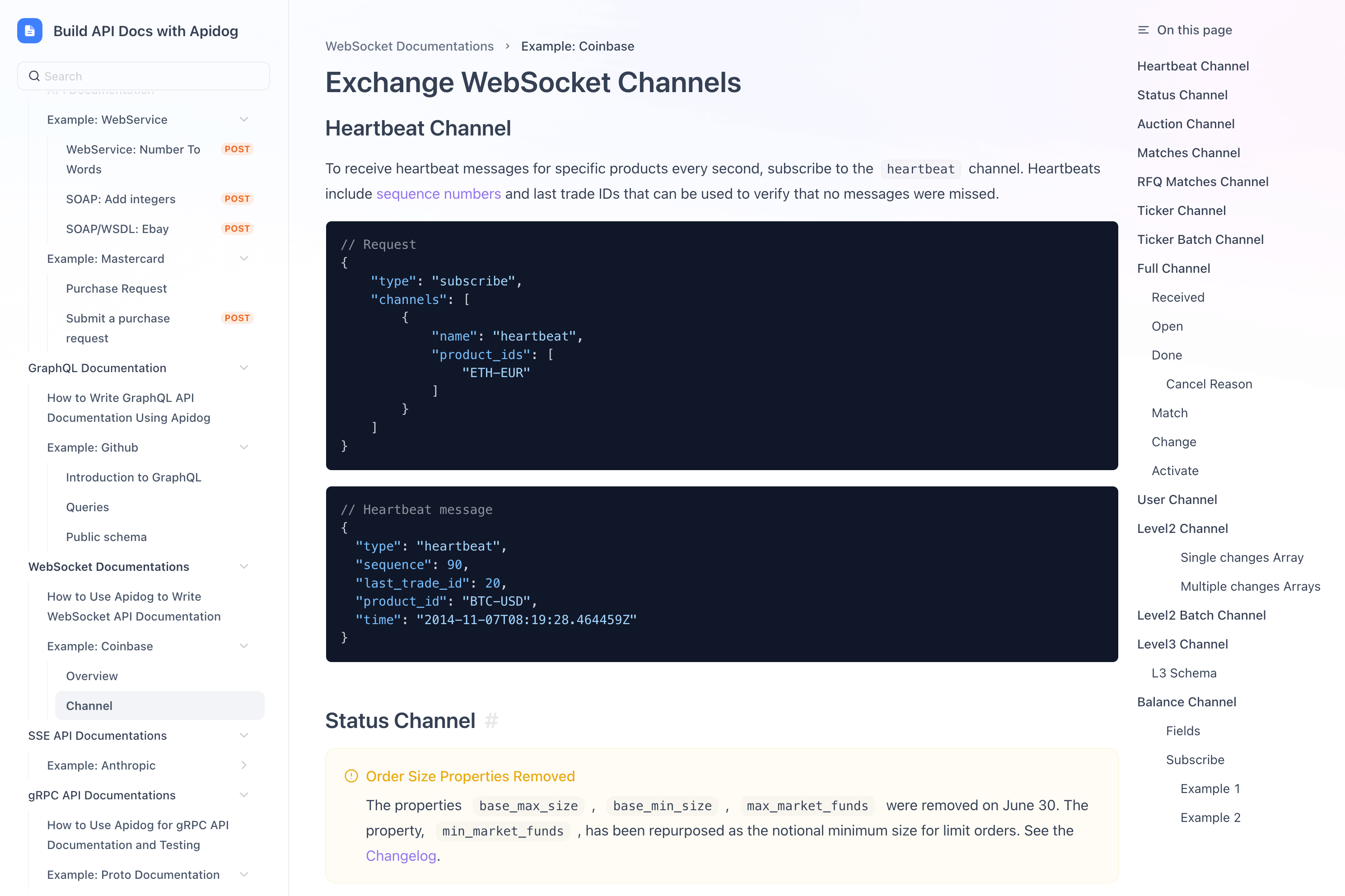Coinbase WebSocket API