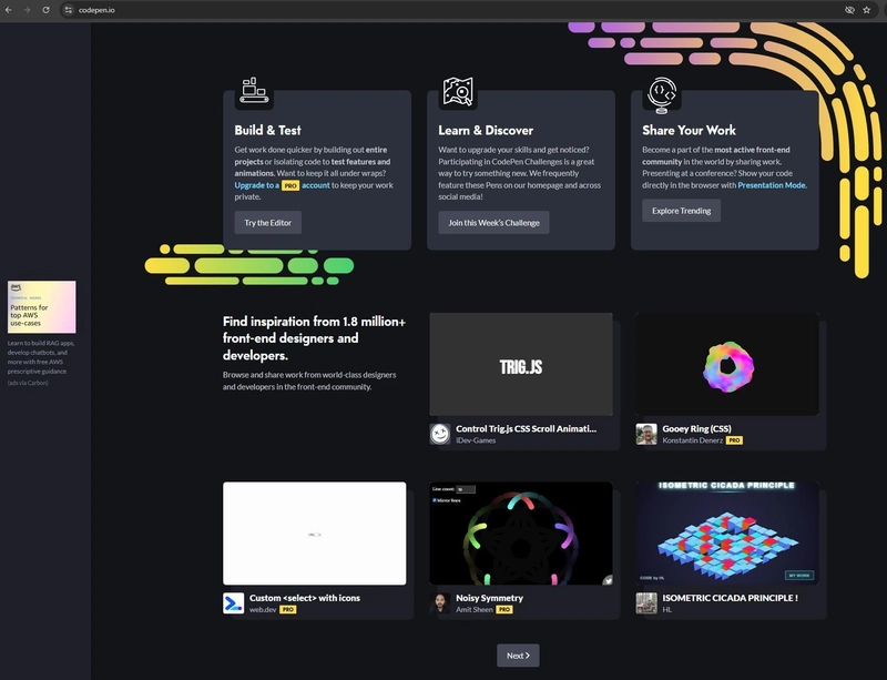 Trig.js Featured on CodePen Homepage! 🎉