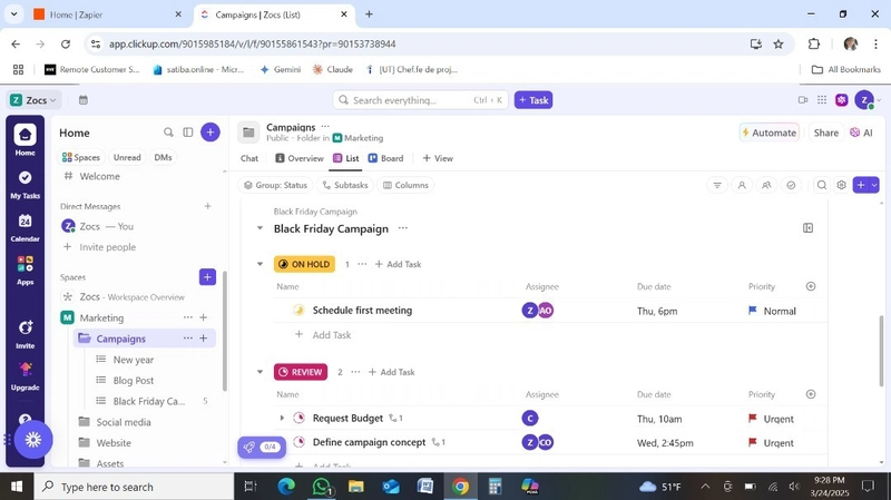 Managing a Black Friday Campaign with ClickUp