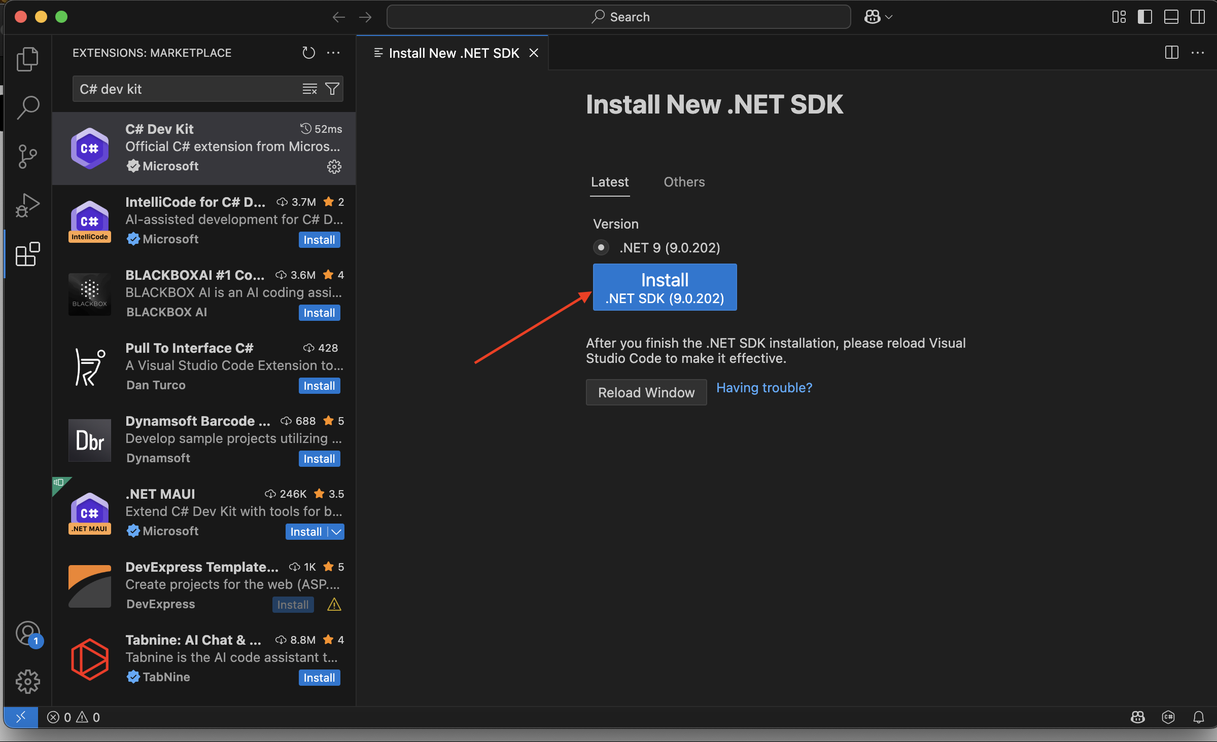 Install .NET SDK