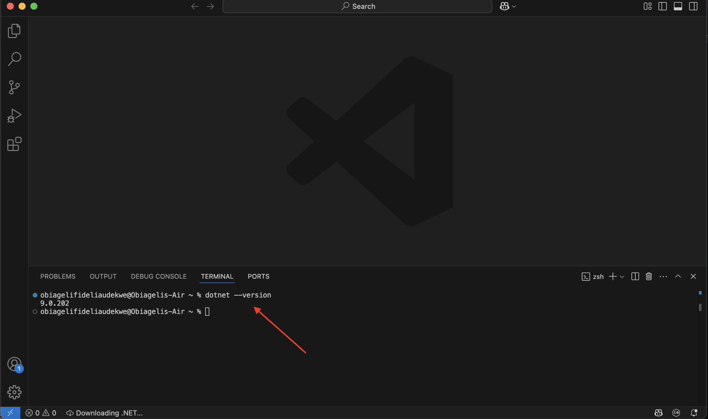 Verifing .NET SDK installation