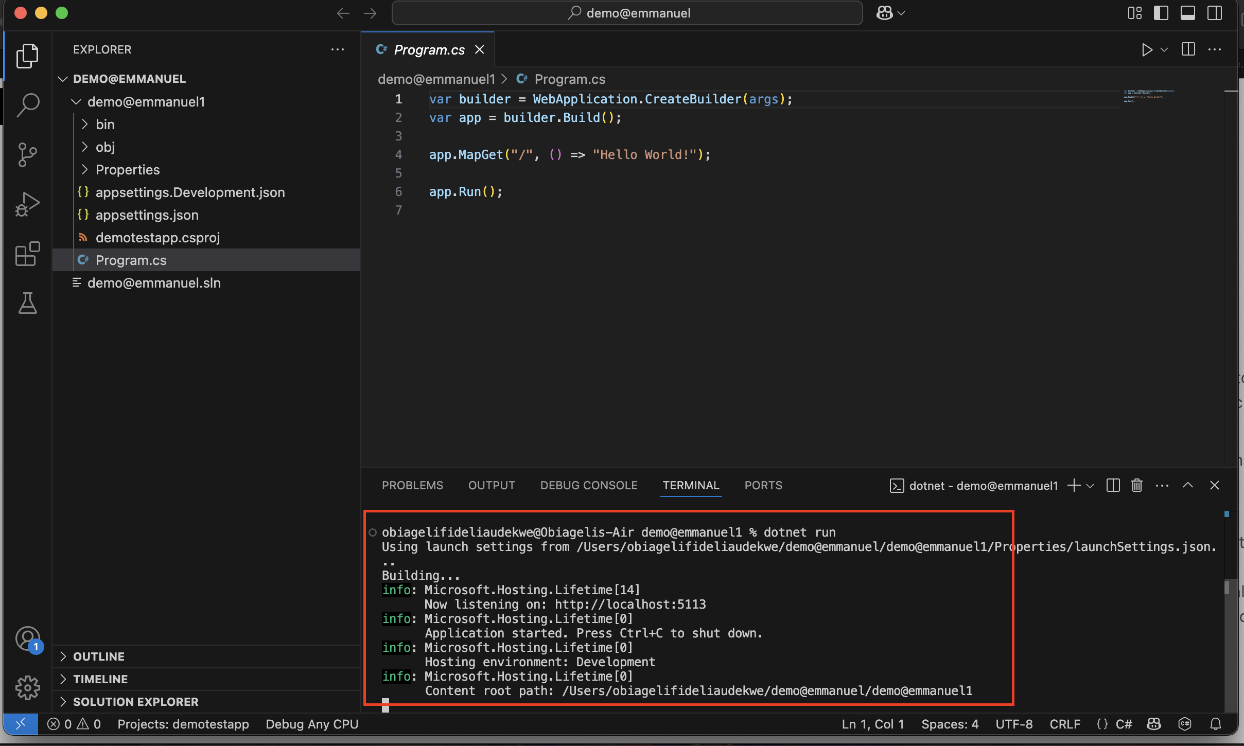 dotnet run