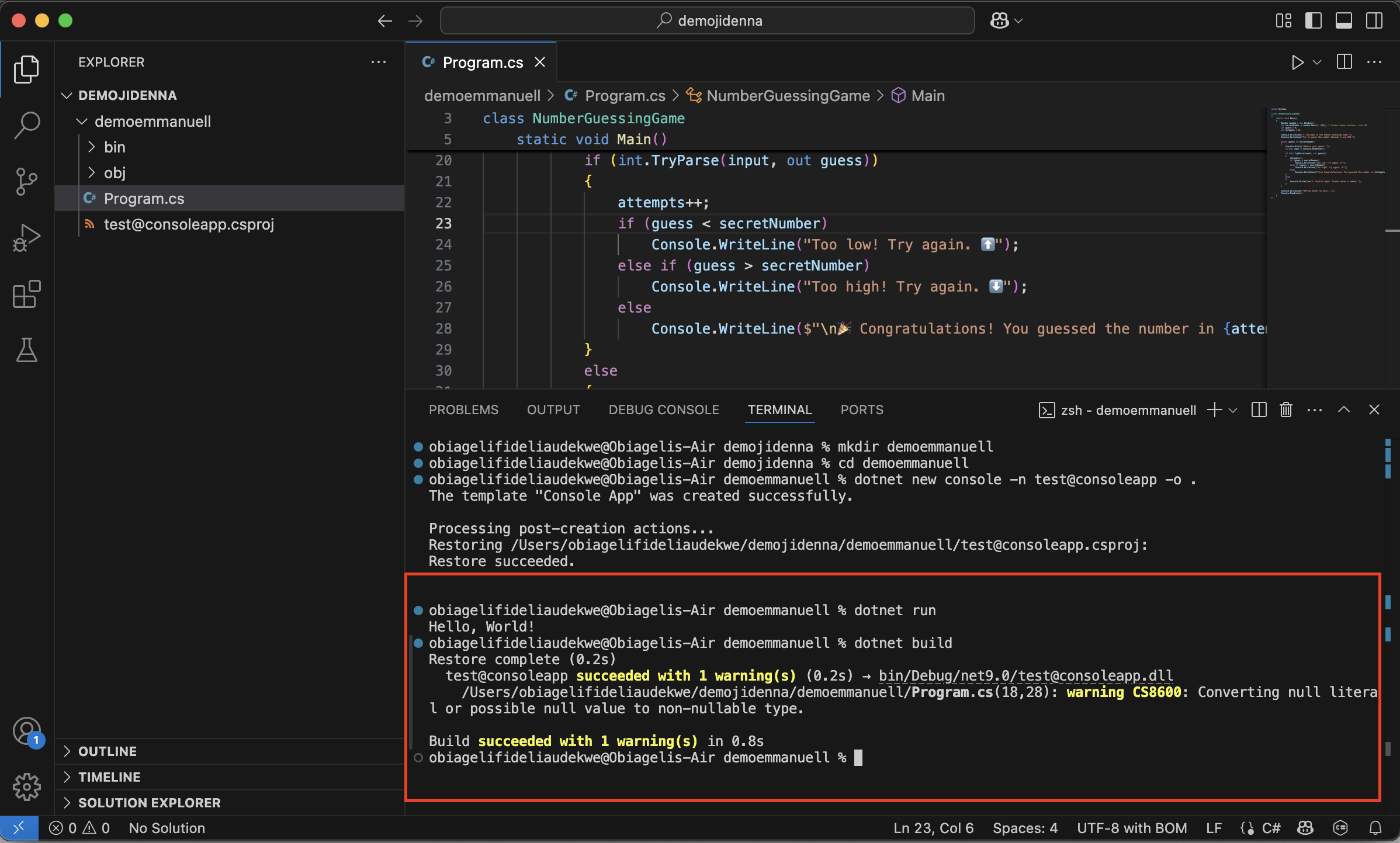 dotnet build