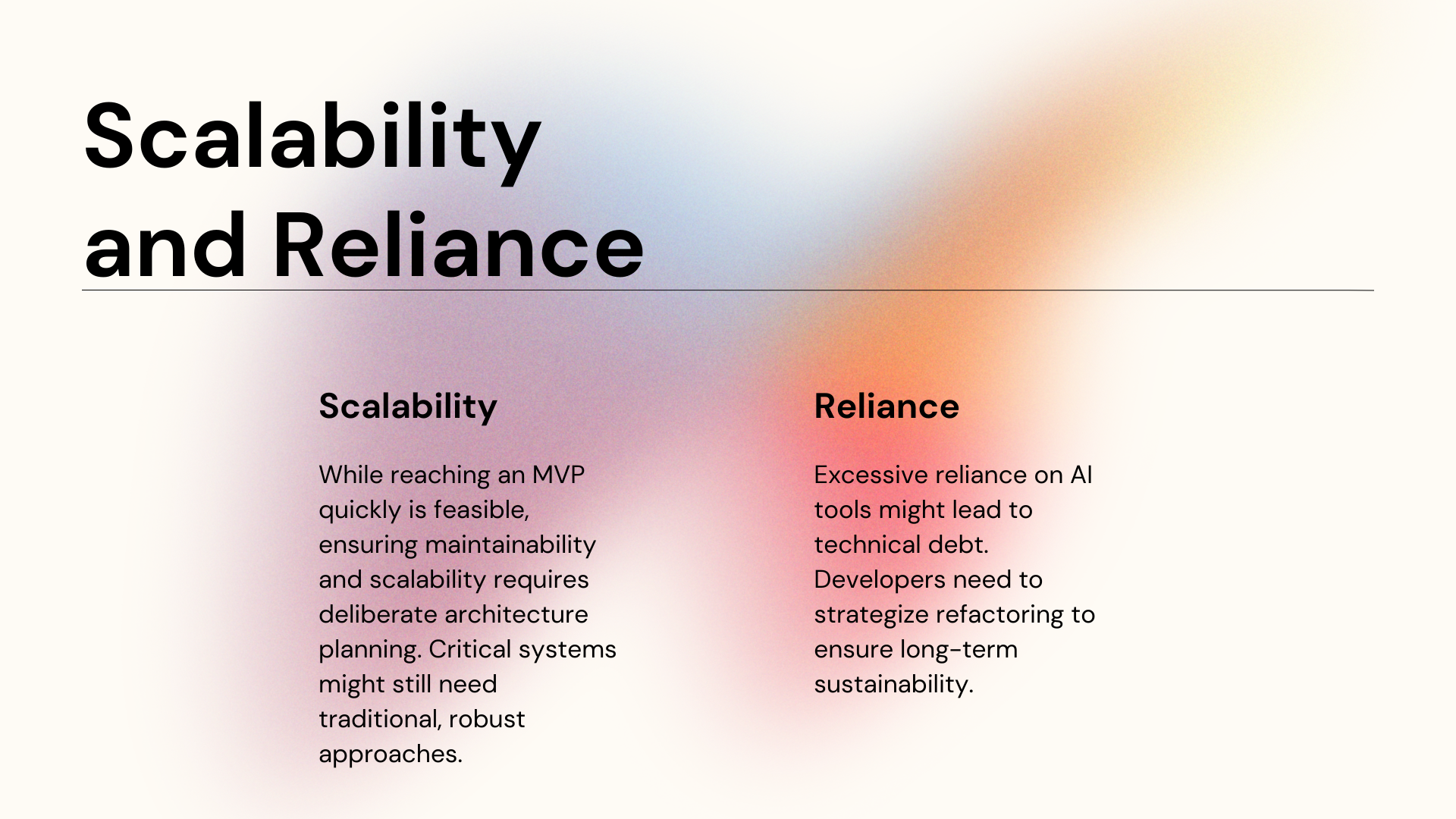 Scalability and Reliance