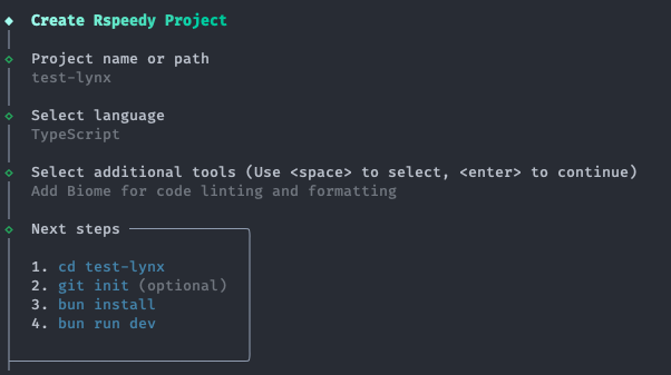Lynx project setup