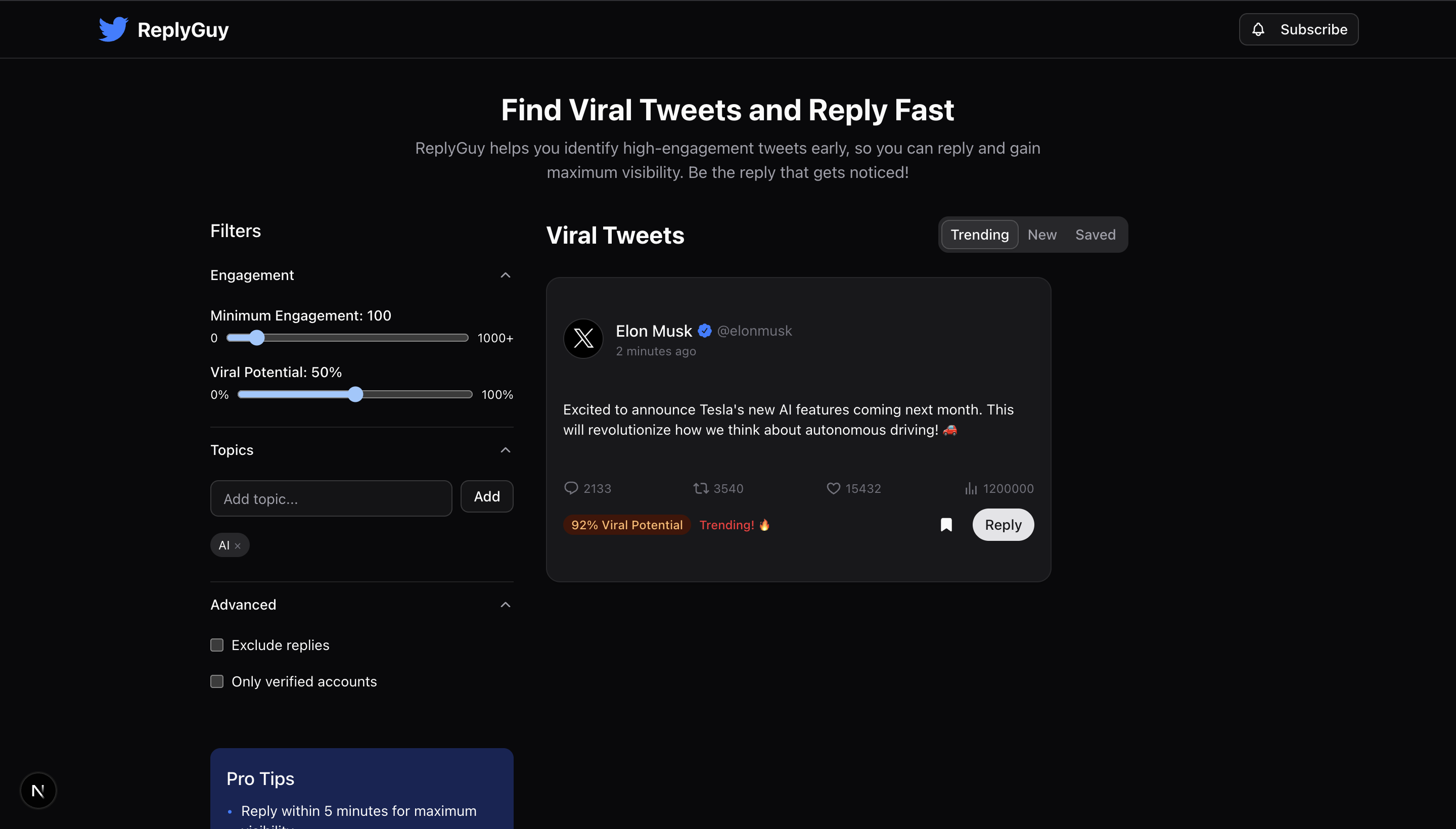 Filtering Tweets