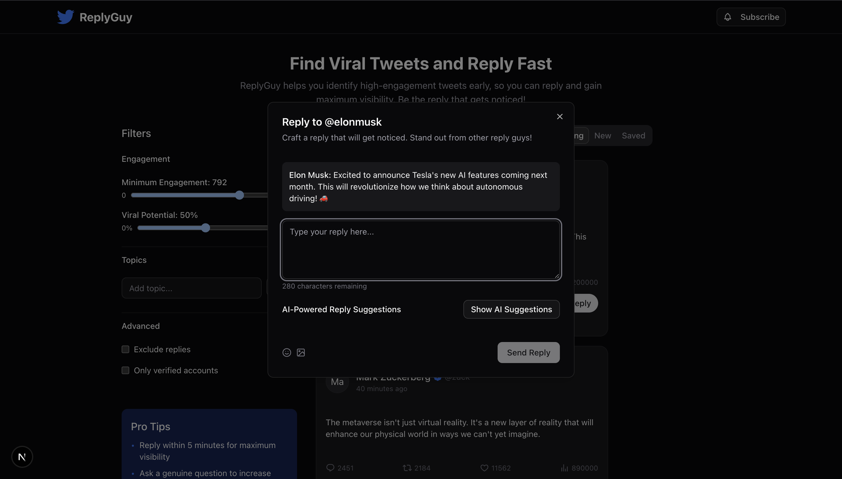 Reply Dialog