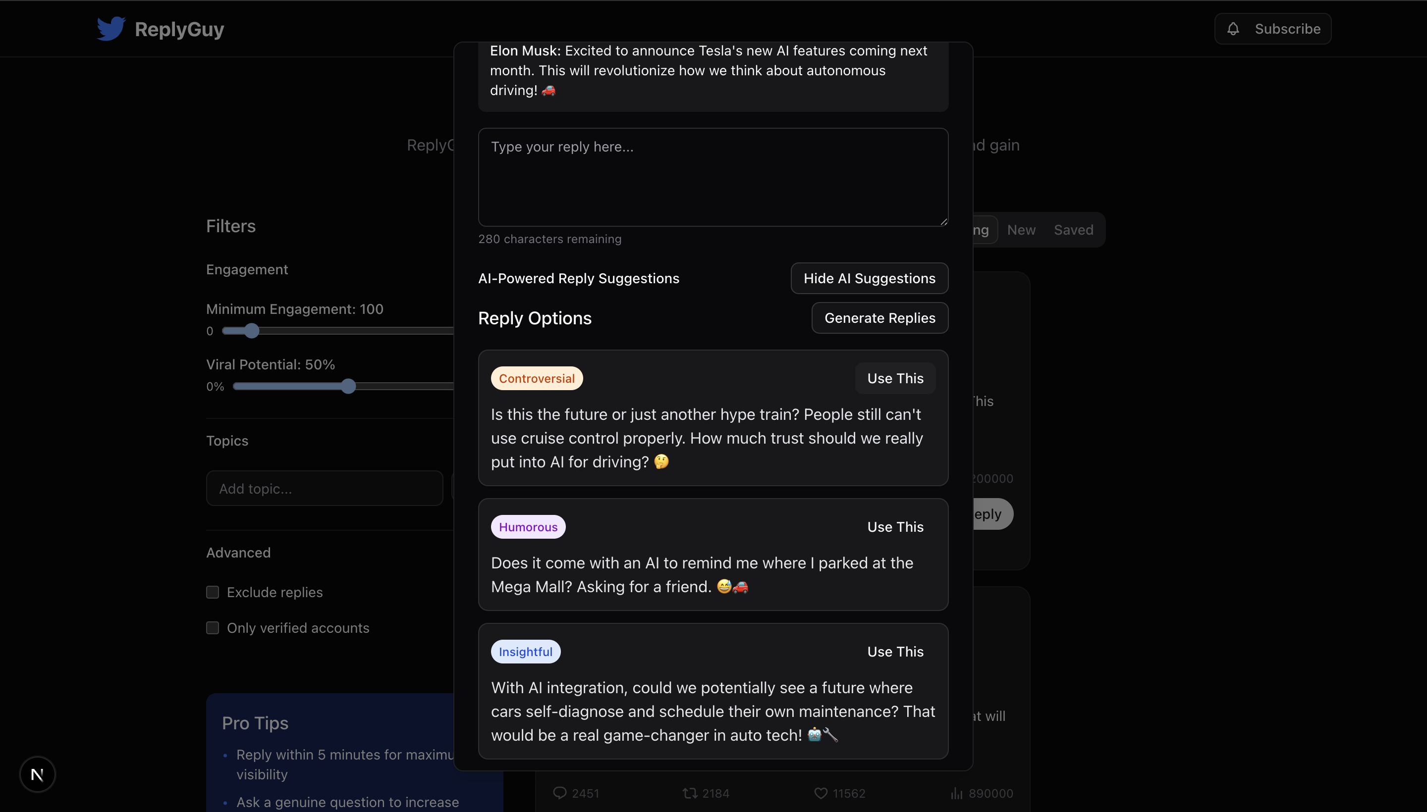 AI Generated Replies