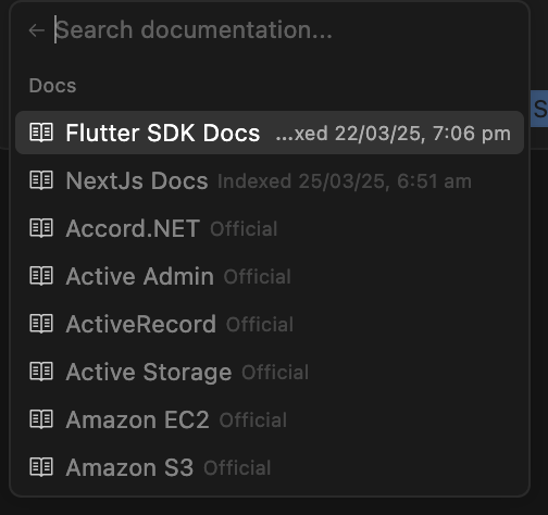 Screenshot of the Option menu with new doc option visible