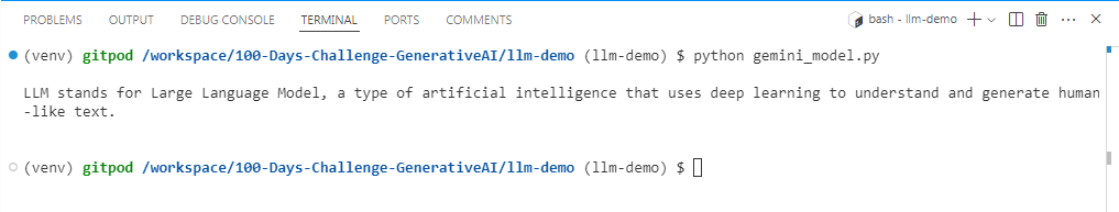 Gemini model responsee