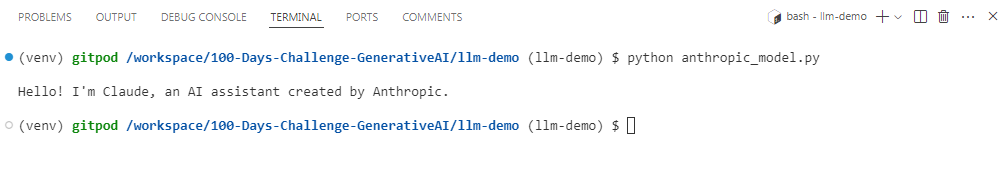 Anthropic LLM response