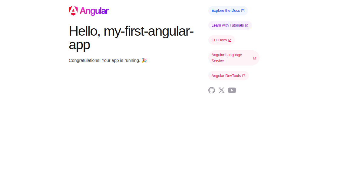 Our served angular app application on the browser