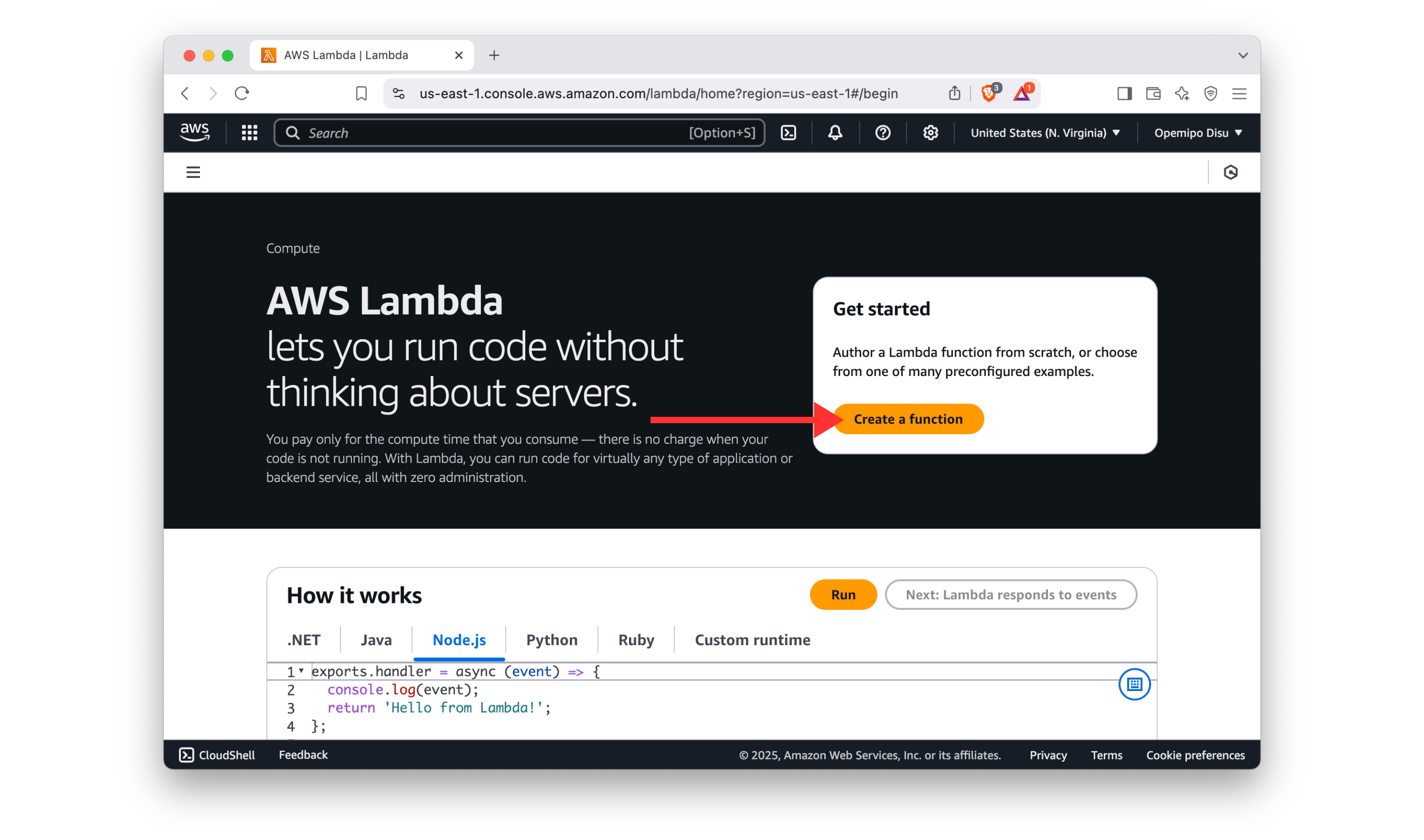 AWS Lambda Homepage