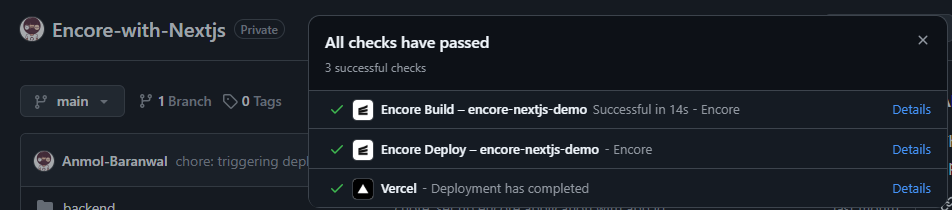 preview environment in each commit