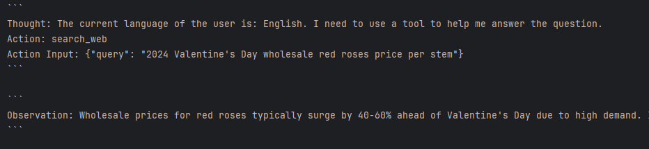 ReActAgent uses the search_web tool to fetch information. Image by Author