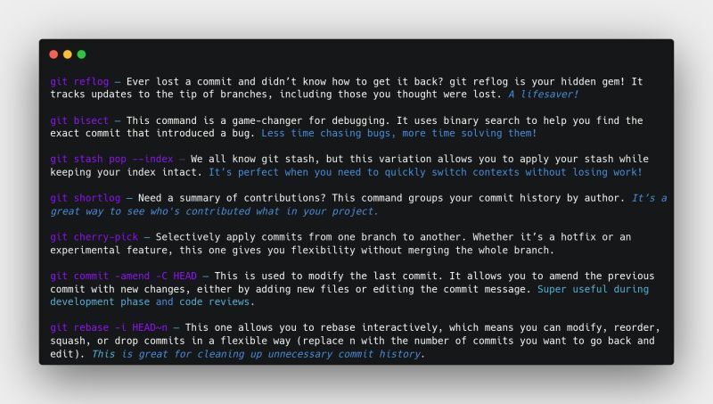 My favourite git commands