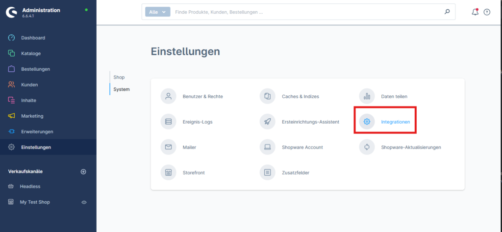Integration anlegen