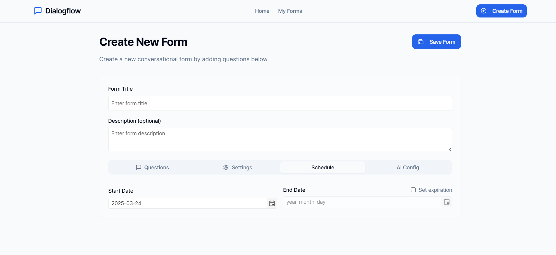 Scheduling of the Forms