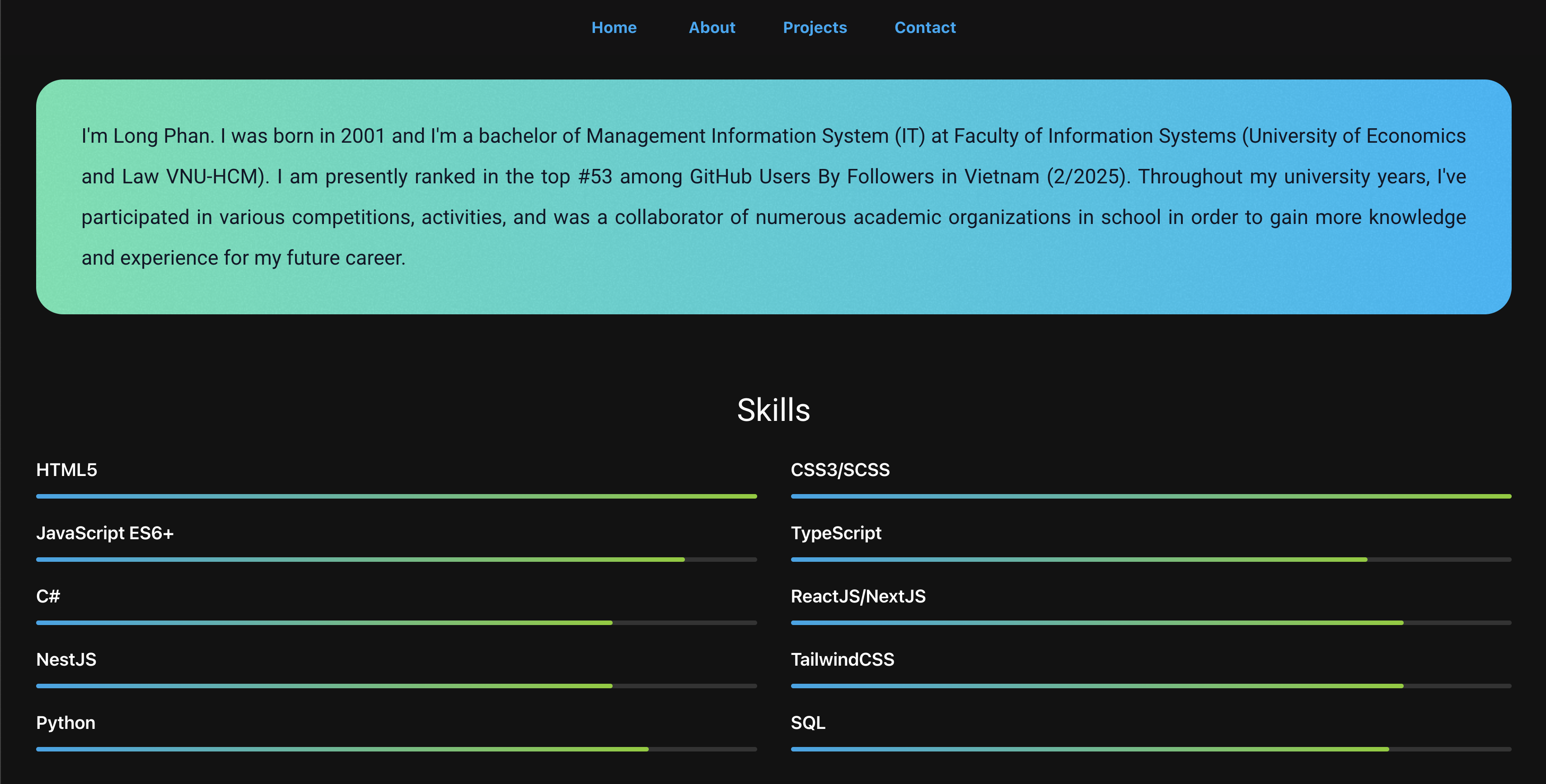 About and Skills