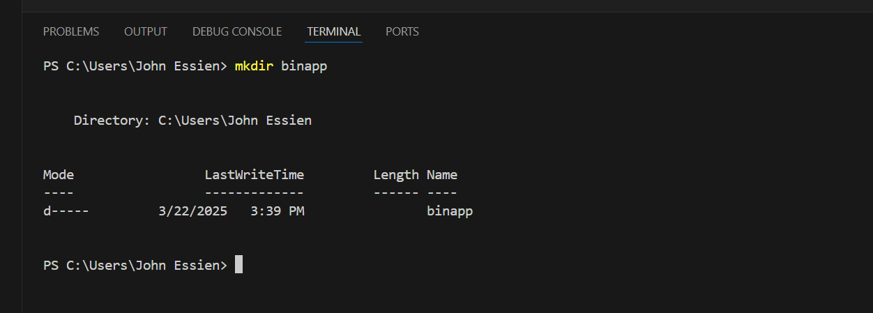 Type Mkdir