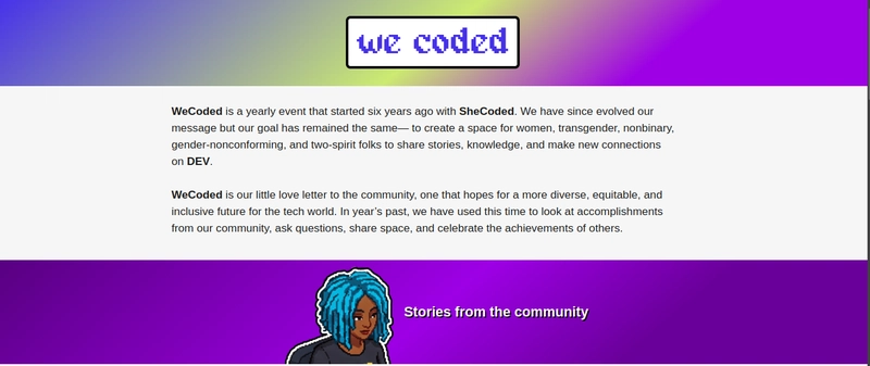 #WeCoded Landing Page