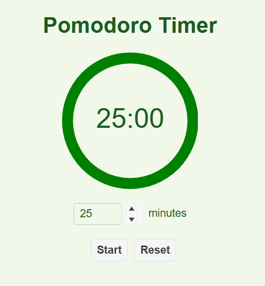 Pomodoro Timer Section