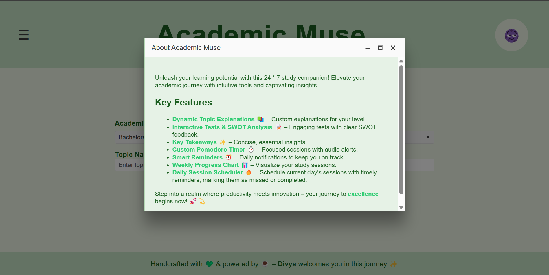 About modal