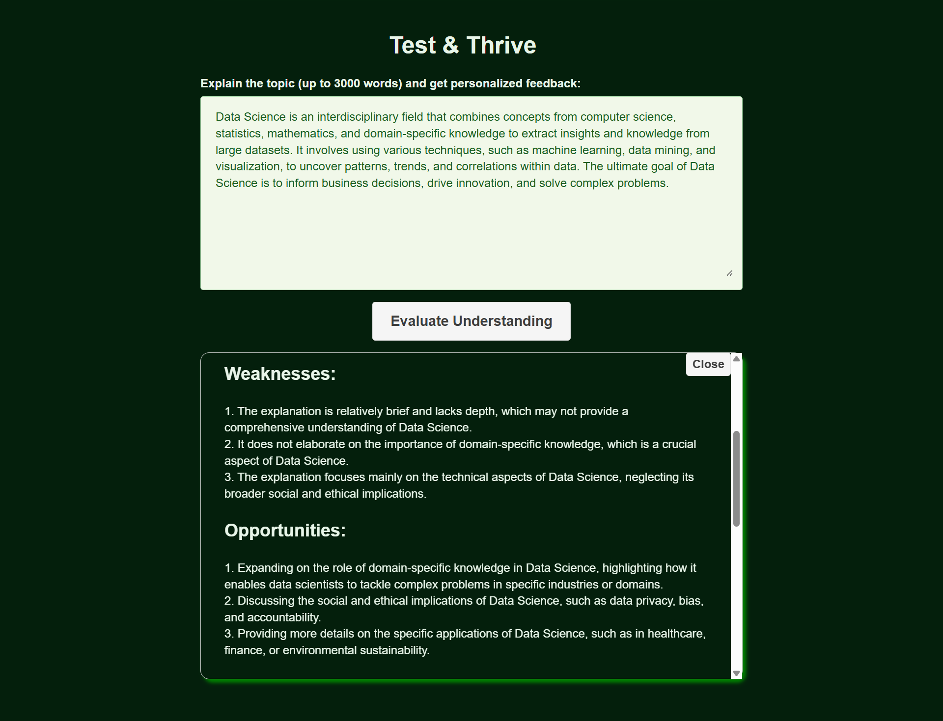 Test & Thrive