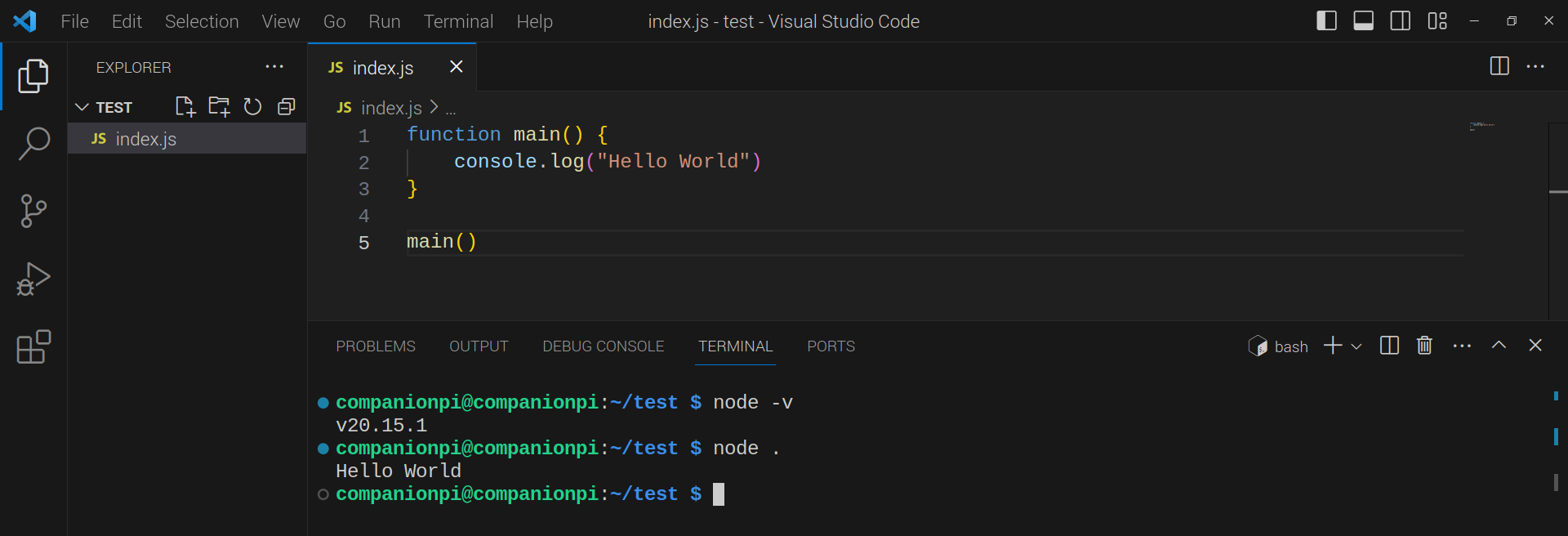 First line of code in Raspberry Pi