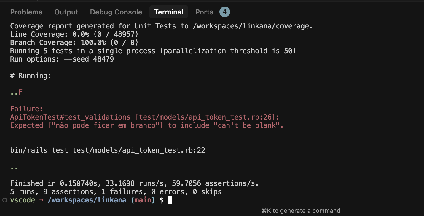 Language error in generated tests