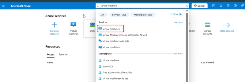 Building a Windows VM on Azure and installing Windows Server (IIS) on it.