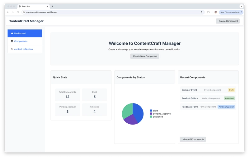 Building ContentCraft Manager: A Modern Component Management System with KendoReact
