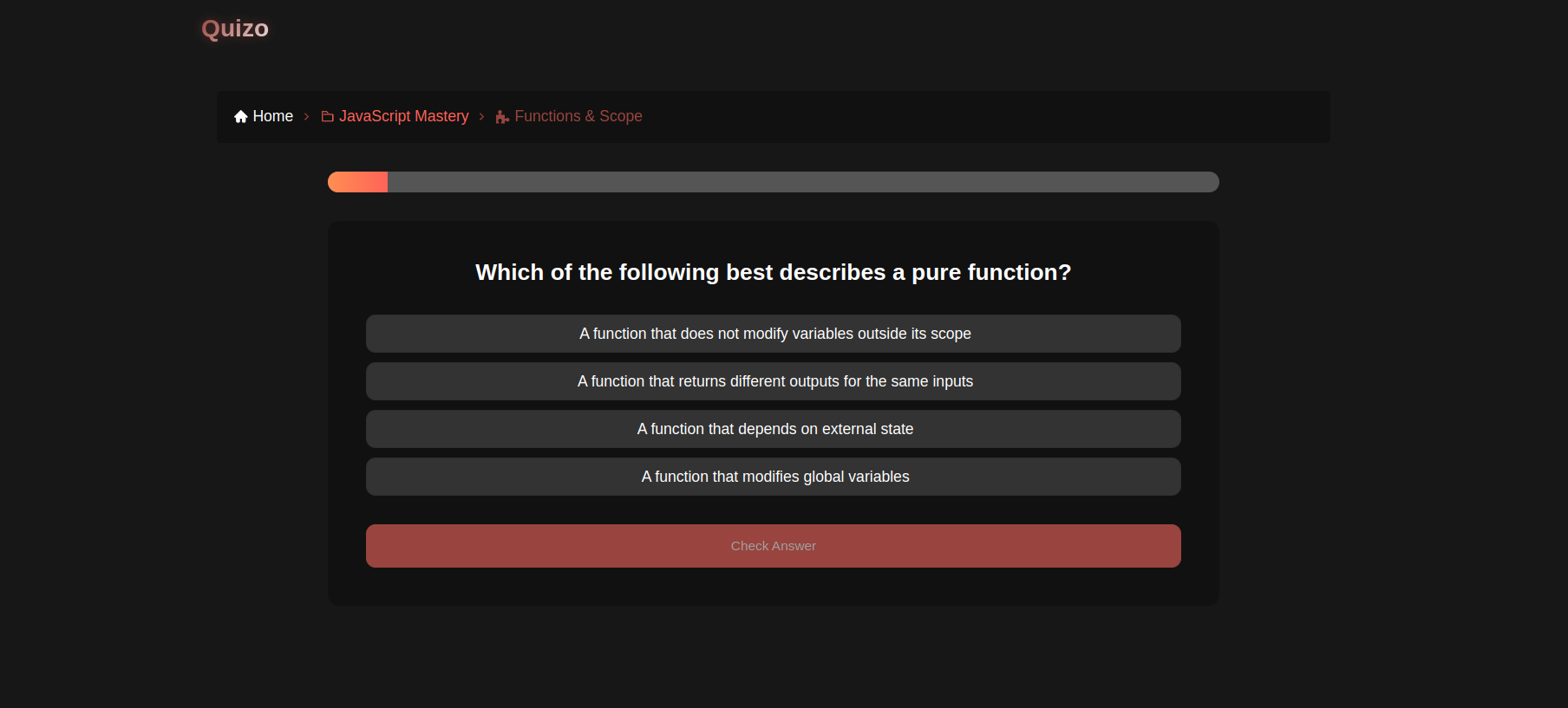 Quiz page