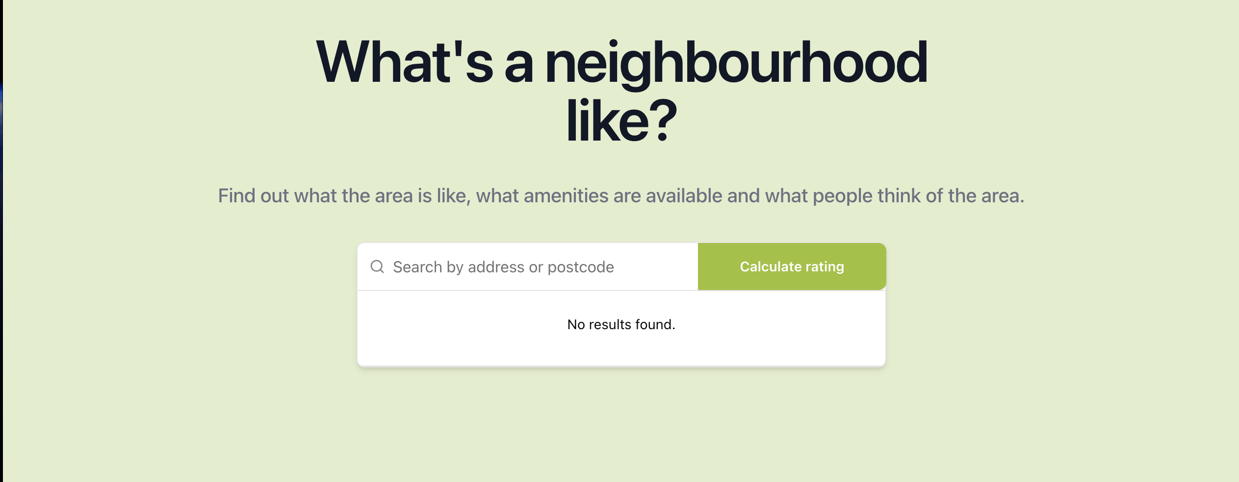 Neighborhood Rating