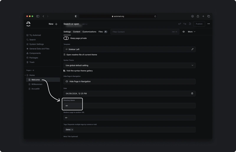 How to Create a Multilingual Website Using Automad 2