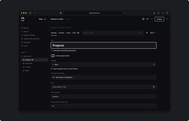 Automad CMS 2.0 Alpha